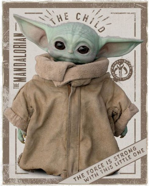 Star Wars The Mandalorian Yoda Dziecko - plakat 40x50 cm