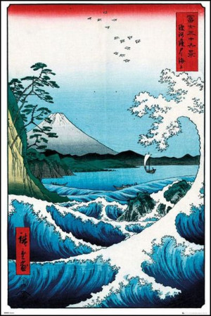 Hiroshige The Sea At Satta - plakat 61x91,5 cm