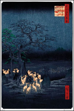 Hiroshige New Years Eve Foxfire - plakat 61x91,5 cm
