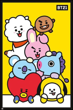 BT21 Bohaterowie BTS Bangtan Boys - plakat 61x91,5 cm
