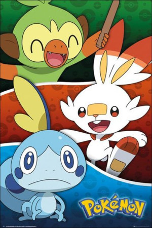 Pokemon Galar Starters - plakat 61x91,5 cm