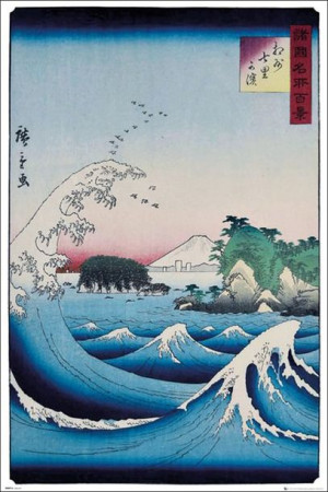 Hiroshige The Seven Ri Beach - plakat 61x91,5 cm
