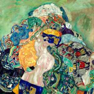 Baby (Cradle), Gustav Klimt - plakat 30x30 cm