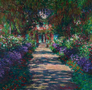 Eine Allee in Monets Garten in Giverny, Claude Monet - plakat 60x60 cm