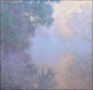 Morning on the Seine near Giverny, Claude Monet - plakat 40x40 cm