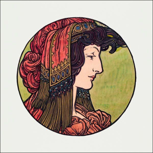 Stained glass window for the facade of the Fouquet boutique, Alphonse Maria