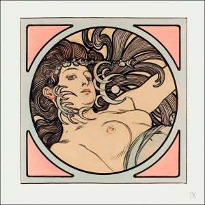 Stained glass window for the facade of the Fouquet boutique, Alphonse Maria