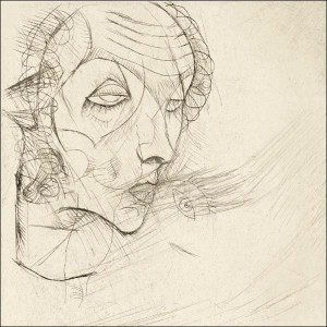 Self-portrait, Egon Shiele - plakat 60x60 cm