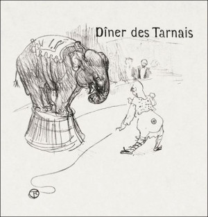 Menu from the Dinner Tarnais, Henri De Toulouse-Lautrec - plakat 40x40 cm