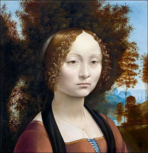 Ginevra de’ Benci, Leonardo Da Vinci - plakat 60x60 cm