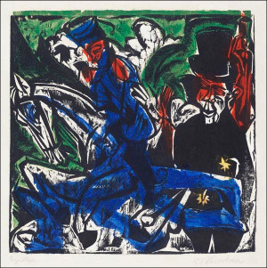Schlemihl Encounters the Little Gray Man on the Road, Ernst Ludwig Kirchner