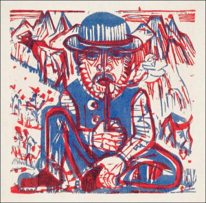 Smoking Peasant print in high resolution, Ernst Ludwig Kirchner - plakat 30