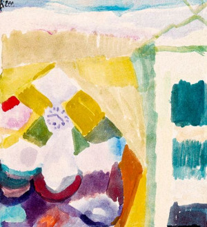 Interieur mit der Uhr, Paul Klee - plakat 50x50 cm