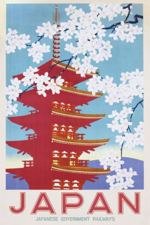 Japonia Kwitnące Wiśnie - plakat 61x91,5 cm