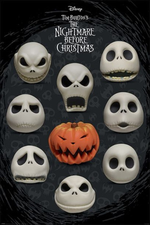 Miasteczko Halloween Nightmare Before Christmas Many Faces of Jack - plakat