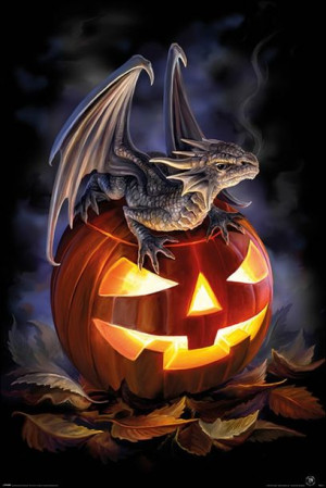 Anne Stokes Halloween i Smok - plakat 61x91,5 cm