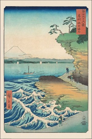 Hiroshige Seashore at Hoda - plakat 61x91,5 cm