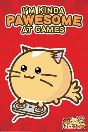 Fuzzballs Pawsome Gamer - plakat 61x91,5 cm