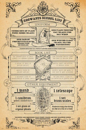 Harry Potter Hogwart Szkolna Lista - plakat 61x91,5 cm