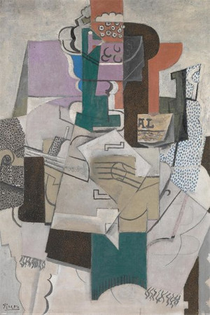 Pablo Picasso Fruit Dish, Bottle and Violin - plakat 61x91,5 cm