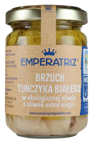 Tuńczyk biały filety brzuszne (VENTRESCA) w bio oliwie z oliwek extra virgi