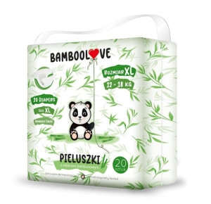 Pieluchy z włóknem bambusowym rozmiar XL 12-18 kg (20 szt) Bamboolove