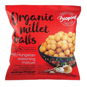 Chrupki jaglane o smaku WĘGIERSKIEJ PRZYPRAWY bezglutenowe BIO 75 g Biopont