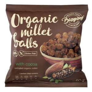 Chrupki jaglane KAKAOWE bezglutenowe BIO 60 g Biopont