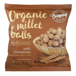 Chrupki jaglane CYNAMONOWE bezglutenowe BIO 60 g Biopont