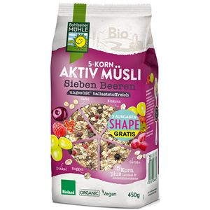 Musli 5 Zboż Z Owocami Jagodowymi Bez Dodatku Cukrów Bio 450 G - Bohlsener