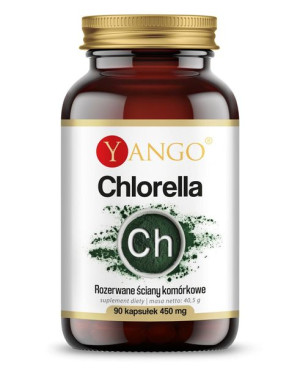 Chlorella - z rozerwanymi ścianami komórkowymi - 90 kaps Yango