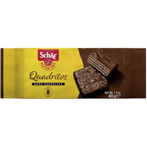 Wafelki bezglutenowe o smaku kakaowym w gorzkiej czekoladzie 40g Schar