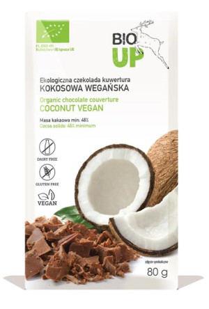 Czekolada KUWERTURA KOKOSOWA bezglutenowa BIO 80 g - ME GUSTO (BIO UP)