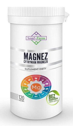 Cytrynian Magnezu 120 Kapsułek (650 Mg) - Soul Farm