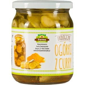 Ogórki Z Curry Bezglutenowe Bio 480 G (320 G) - Farma Świętokrzyska