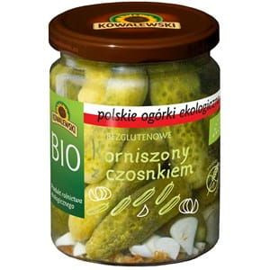 Ogórki Konserwowe Z Czosnkiem Bezglutenowe Bio 540 Ml (220 G) - Kowalewski