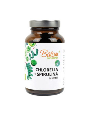 Chlorella + spirulina BIO 300 tabletek 120 g (400 mg) Batom