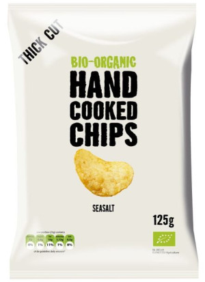 Chipsy ziemniaczane cienko krojone z solą morską BIO 125 g - Trafo
