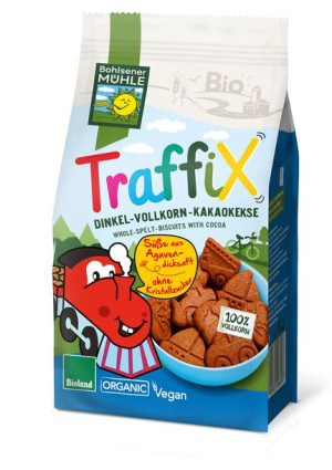 Ciastka orkiszowe z kakao dla dzieci pojazdy BIO 125g - Bohlsener muehle