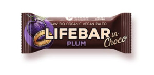 Baton ze śliwką w polewie czekoladowej raw bezglutenowy BIO 40g - Lifefood
