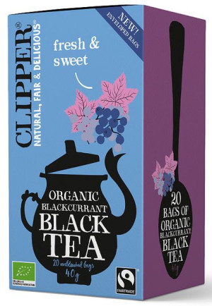 Herbata czarna z czarną porzeczką FAIR TRADE BIO 40 g (20 x 2 g) Clipper