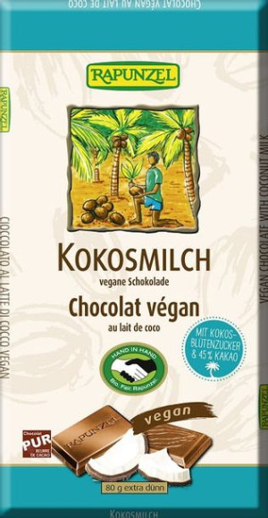 Czekolada kokosowa FAIR TRADE BIO 80 g Rapunzel
