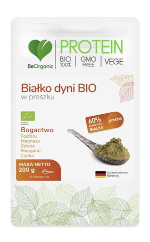 Białko dyni w proszku bezglutenowe BIO 200 g Be Organic