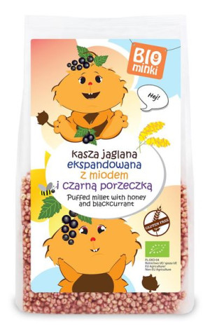 Kasza jaglana ekspandowana z miodem i czarną porzeczką bezglutenowa BIO 170