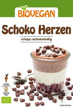 Posypka dekoracyjna czekoladowe serca bezglutenowa BIO 35 g Bio Vegan