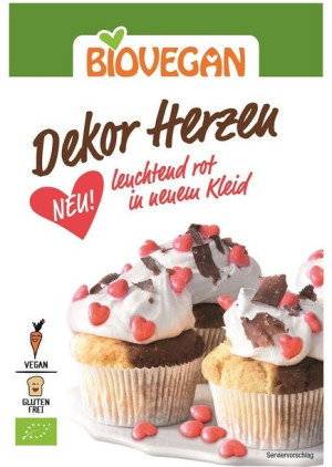 Posypka dekoracyjna czerwone serca bezglutenowa BIO 35 g Bio Vegan