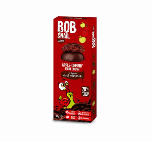 Przekąska jabłkowo-wiśniowa w ciemnej czekoladzie 30 g BobSnail