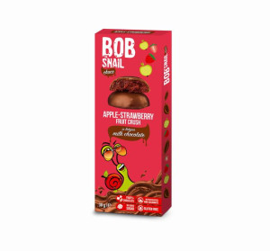 Przekąska jabłkowo-truskawkowa w mlecznej czekoladzie 30 g BobSnail