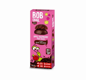 Przekąska jabłkowo-malinowa w ciemnej czekoladzie 30 g BobSnail