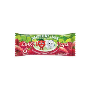 Lizak naturalny bez cukru Truskawka 6 g Lolli Popi